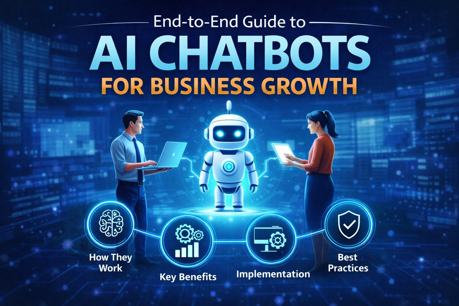 Professional team discussing AI project